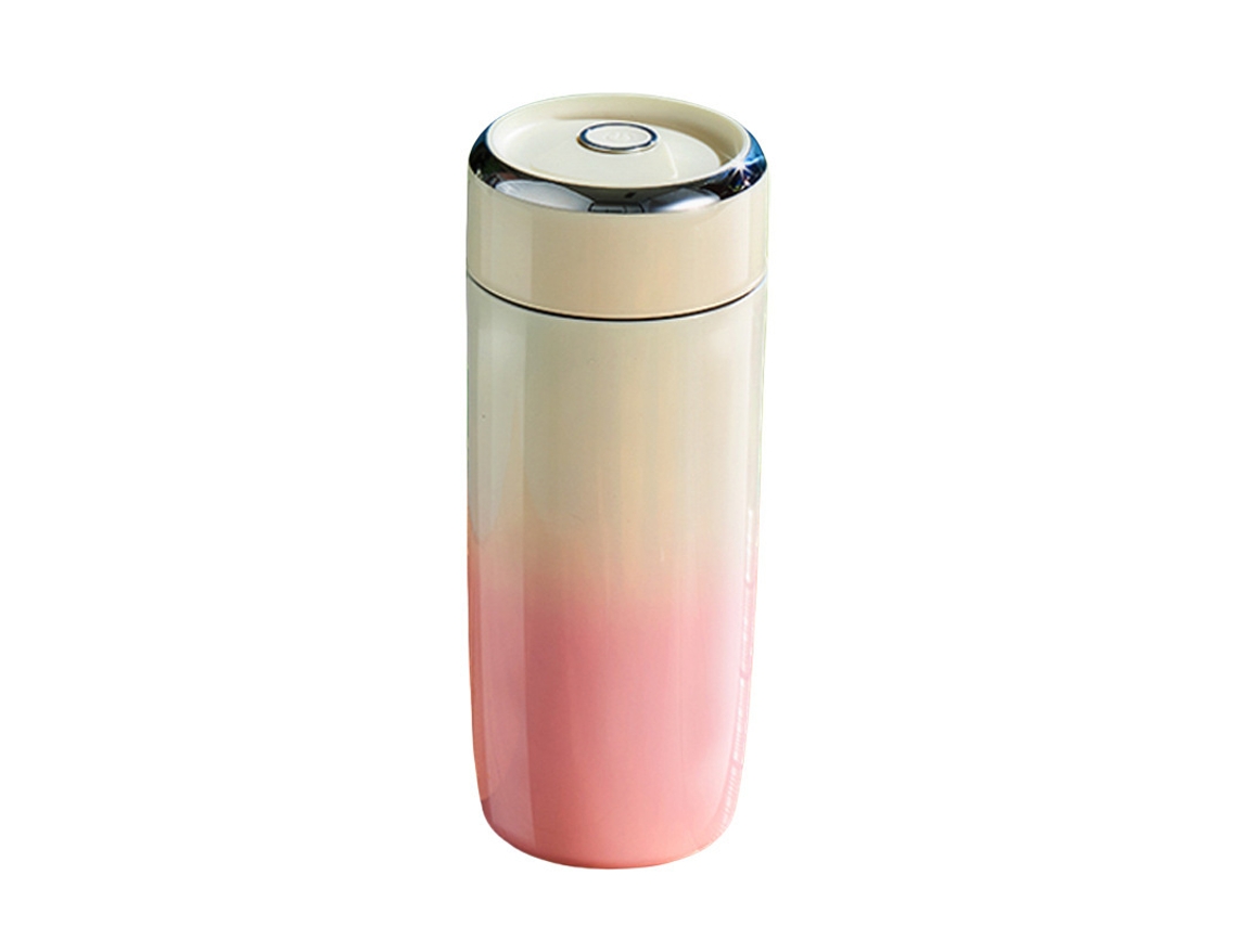 Copo De Suco Portátil Recarregável Para Casa, Pequeno, Multifuncional, Degradê Rosa Branco, Carregamento Type C Sfushos