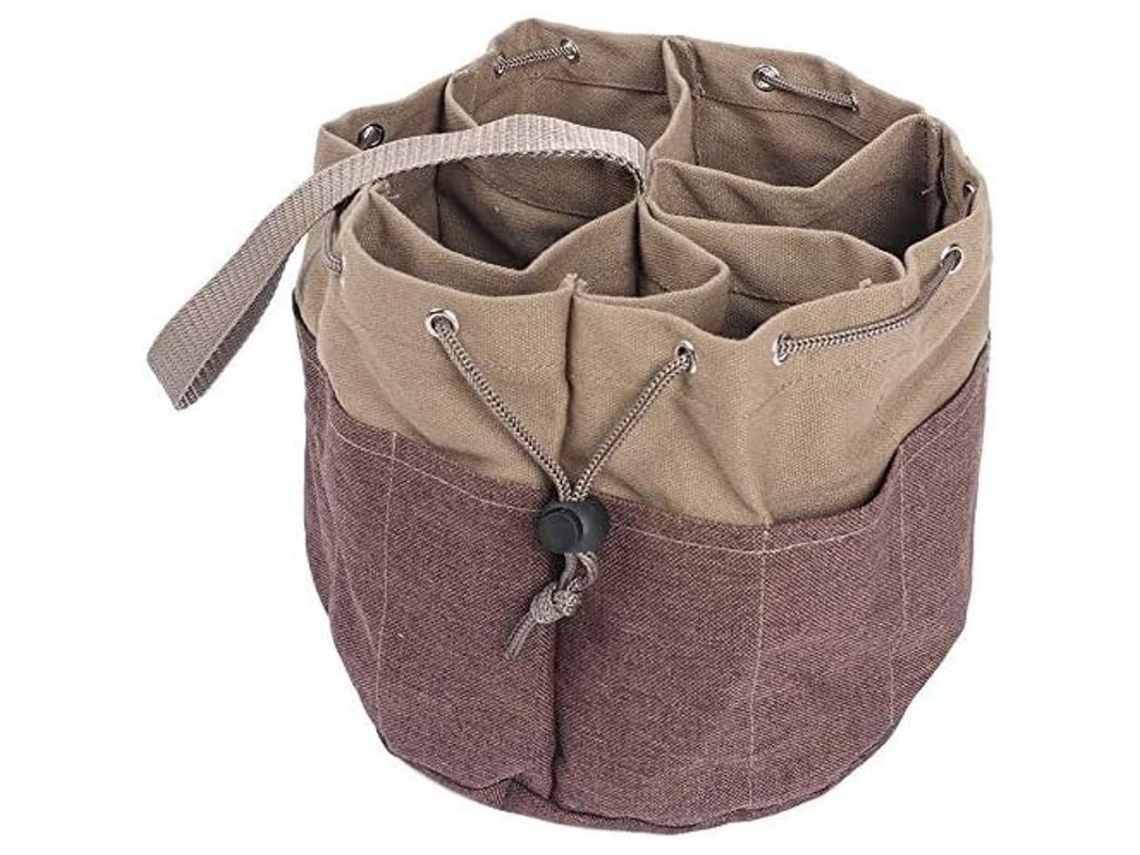 Bolso de Ferramentas Multifuncional com Bolsos e Cordão, Bege | S/MARCA