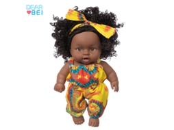 Boneca de 20 Cm , Feita de Vinil Seguro, com Pele Negra Africana, um Presente Ideal para Meninas. MDUG (8 Polegadas)