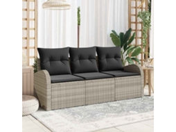 Vidaxl Conjunto De Sofá De Jardim 3 Unid. Cinzento-claro