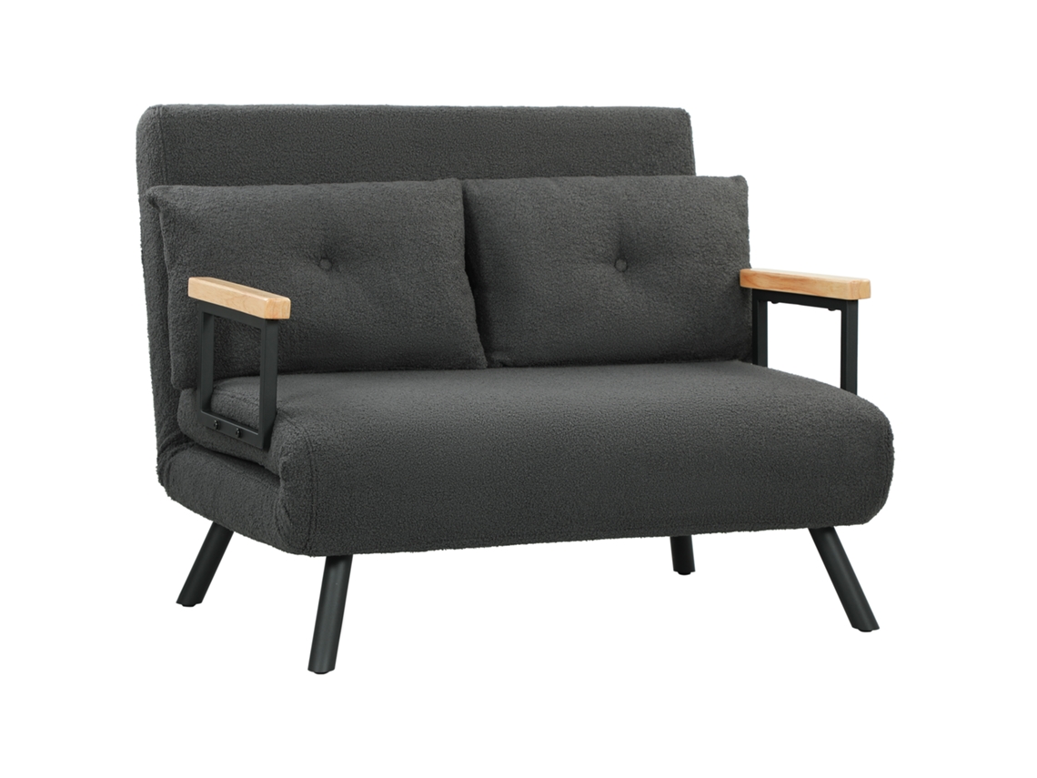 Sofá cama PRIME KANG individual, dobrável, ajustável em 5 níveis, com almofada, 63x73x81 cm, verde