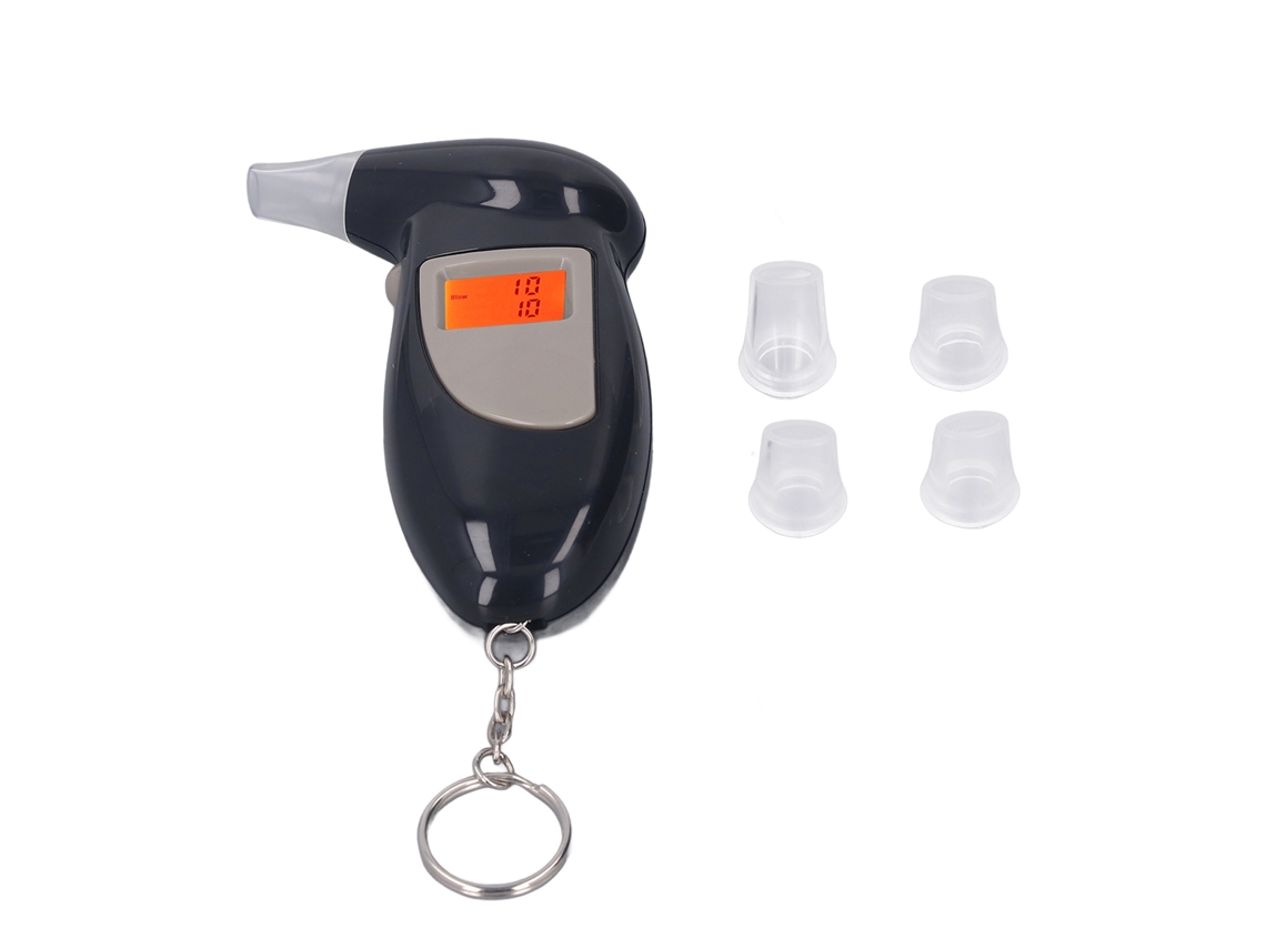 Detector De Álcool Digital Led Chaveiro Com Alerta Audível