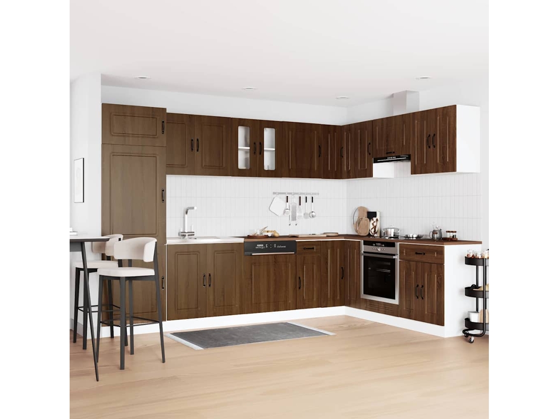 Vidaxl Armário De Cozinha Kalmar Carvalho Marrom 80 X 46 X 81,5 Cm