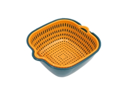 Coador De Frutas E Vegetais Multicamadas Para Cozinha Com Buraco Para Pendurar Azul E Amarelo 23x21,5x9cm Other