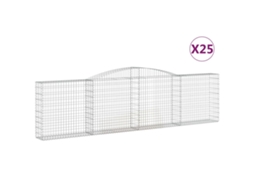 Gabion Basket, Gabion Baskets Vidaxl Prateado Ferro (400 X 30 X 100/120 Cm)