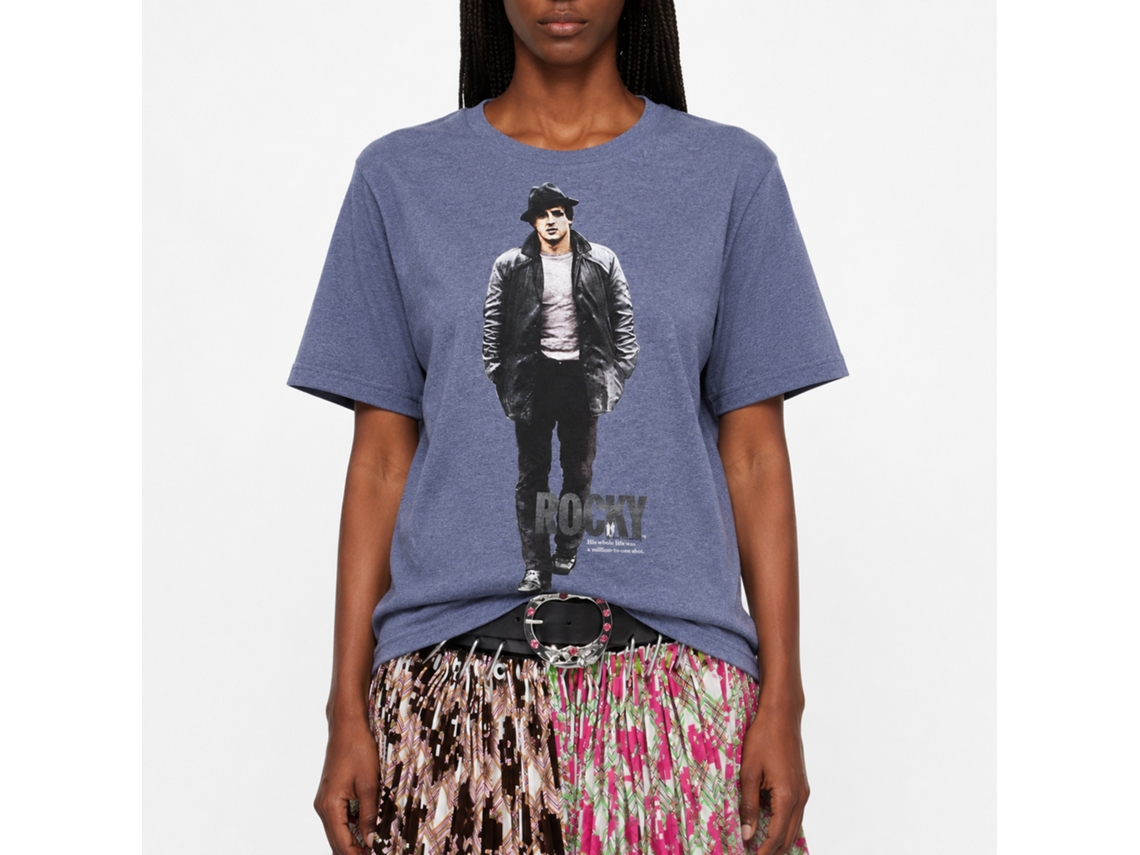 Rockinstone Rocky Movie Million-to-one Heather Vintage Blue Adult T-shirt Size:l
