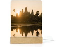 Luminária Led Das Ruínas De Angkor Wat Abajur Acrílico Com Base Banheiro, Corredor, Quarto E Sala De Estar