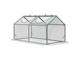 Estufa de Jardim Cobertura em tecido de aço e PVC cor Transparente 119x60x60 cm OUTSUNNY