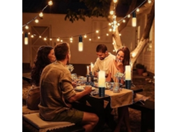 Lanterna De Acampamento Com Luzes De Corda , Carregador Recarregável De 4000 Mah, À Prova Dágua Ip44 Olysi Shop (10 M)