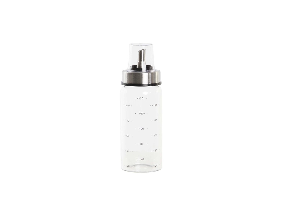 Galheteiro DKD HOME DECOR Transparente Aço Inoxidável Vidro De Borosilicato 200 Ml 6 X 6 X 16,5 Cm