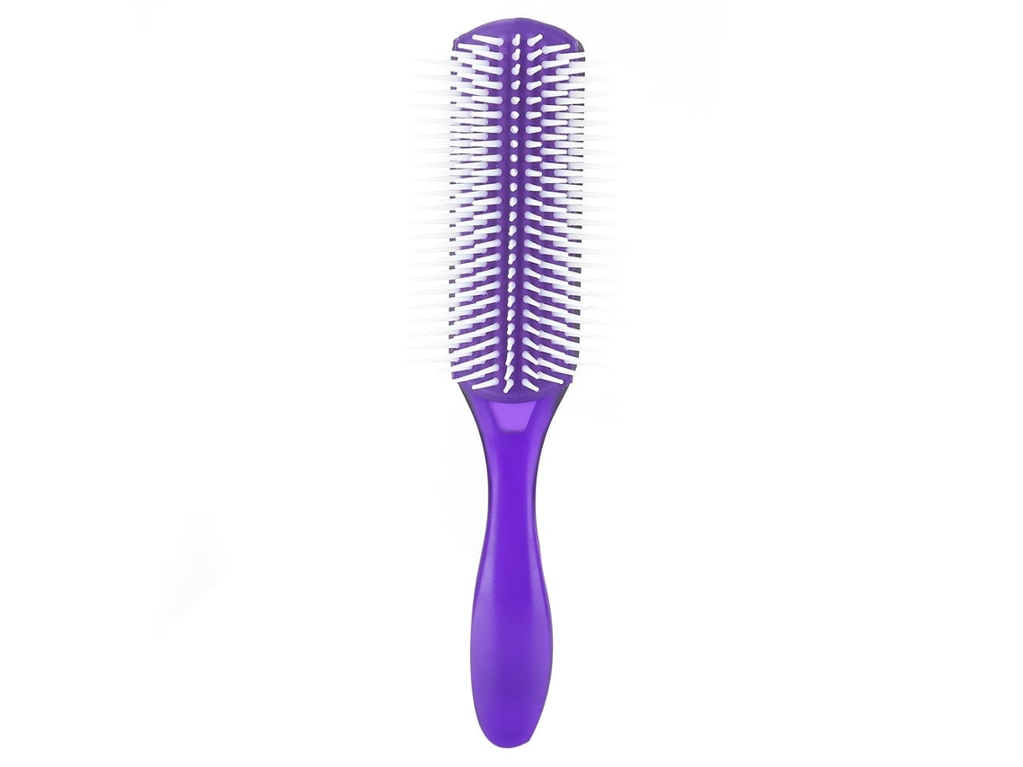 2026 peine Antiestático de 9 Filas para Penteado e Massagem Capilar Ferramenta de Cabeleireiro Roxo