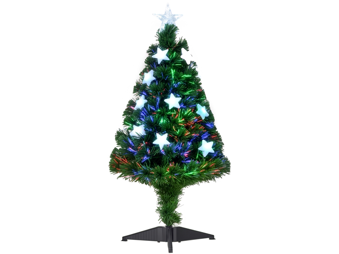 Árvore de Natal Artificial 90cm com 12 Luzes Led e 90 Ramos Pvc, Decoração, Verde