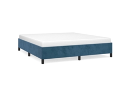 Estrutura de Cama Veludo Azul Escuro MAISON EXCLUSIVE (180x200 cm)