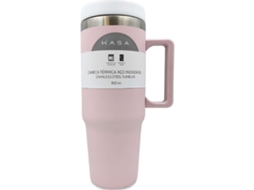 Caneca Térmica Aço Inoxidável 900Ml Rosa