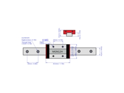 Guia Linear Miniatura Aço Resistente Mgn12h 250
