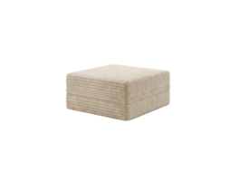 Sofá Modular Puff Convertível Veludo Listado Bege SKOFFA