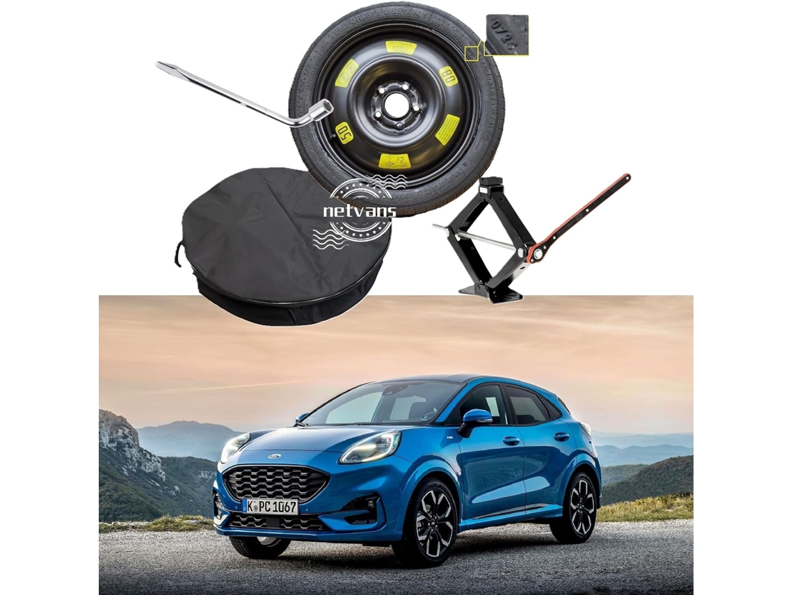 Roda De Reposto 16" Compatível Com Ford Puma Com Chave E Capa, 59 X 13 Cm