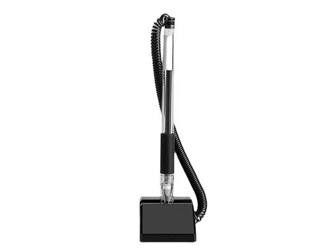 Pluma De Mostrador Segura 0.5mm Punto Fino Agarre Cómodo Para Banco Hotel Oficina Negra