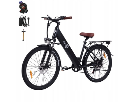 BEZIOR M3 Bicicleta Elétrica Roda de Alumínio 26 Preto 500W 48V 10.4Ah 26 Mtb E-Bike Shimano 7 Velocidades Preto