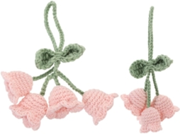 Conjunto De 2 Peças De Pingente De Flor De Crochê Para Decoração De Chaves, Com Design Elegante. Gokoco