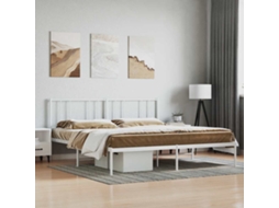 Vidaxl Estrutura De Cama Com Cabeceira 200x200 Cm Metal Branco