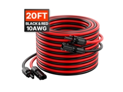 Cabos De Extensão De Painel Solar Succebuy 10awg De 6 M, Preto E Vermelho