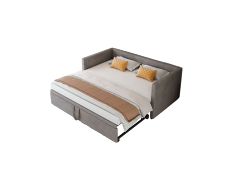 Sofá Cama/divã Extensível De 90/180x200 Cm Com Estrado De Ripas, Sofá Cama Em Tecido Aveludado Com Função De Cama, Sofá Cama Sem Colchão Mexus