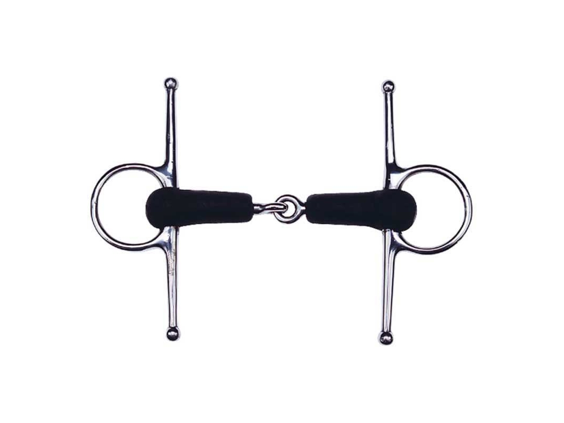 Snaffle de Bochecha Cheia de Borracha Dividida Prateado 105 Mmfeeling