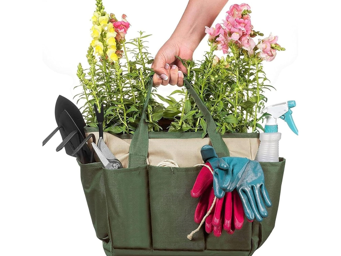 Bolsa Grande Impermeável Para Ferramentas De Jardim Com 8 Bolsos Laterais