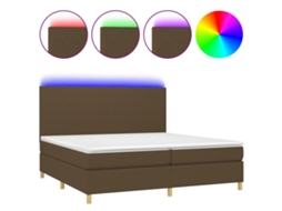 Box Spring Bed, Box Spring Beds Vidaxl Marrom Tecido (200 X 200 Cm)