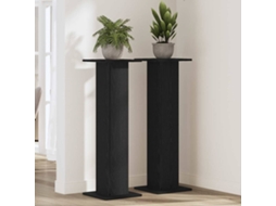 Vidaxl Suporte Para Plantas 2 Unid. Carvalho Preto 30 X 30 X 95 Cm