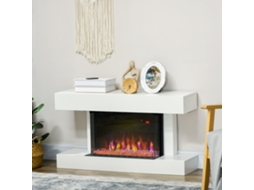 Lareira Elétrica 1000w/2000w, Temporizador, Temperatura Ajustável, 15-25 M², 98x27x54,5 Cm, Branco