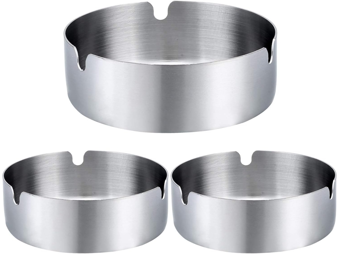 Cindereiro De Aço Inoxidável Elegante Com Design Profundo Para Cinzas De Cigarro, Lavadora De Louça Segura Suave Fundo Cigarro Descanso Slot Cindereir
