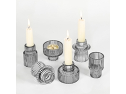 Conjunto de Portadores de Velas de Vidro, 6 Pcs, 2 em 1 ZYBLSSBB