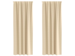 Maison Exclusive - Cortinas Blackout Com Argolas 2 Pcs Creme 260 X 140 Cm