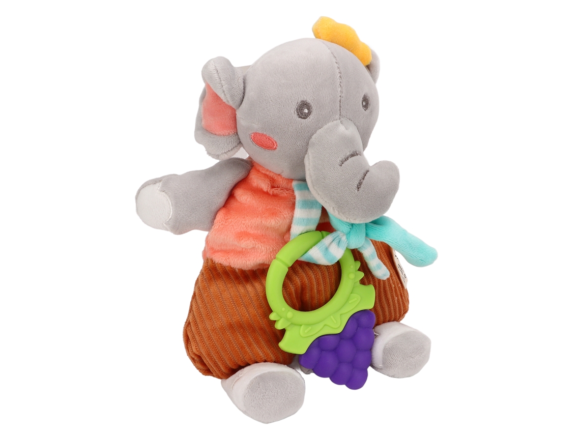 Mali boneca Chupeta Elefante Macia para Bebê, Acalmante e Enriquecedor de Sentidos