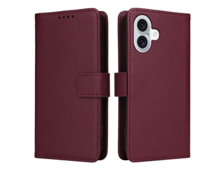 Betopnice Capa Em Couro Pu Para Apple Iphone 16 Plus - Vinho Tinto