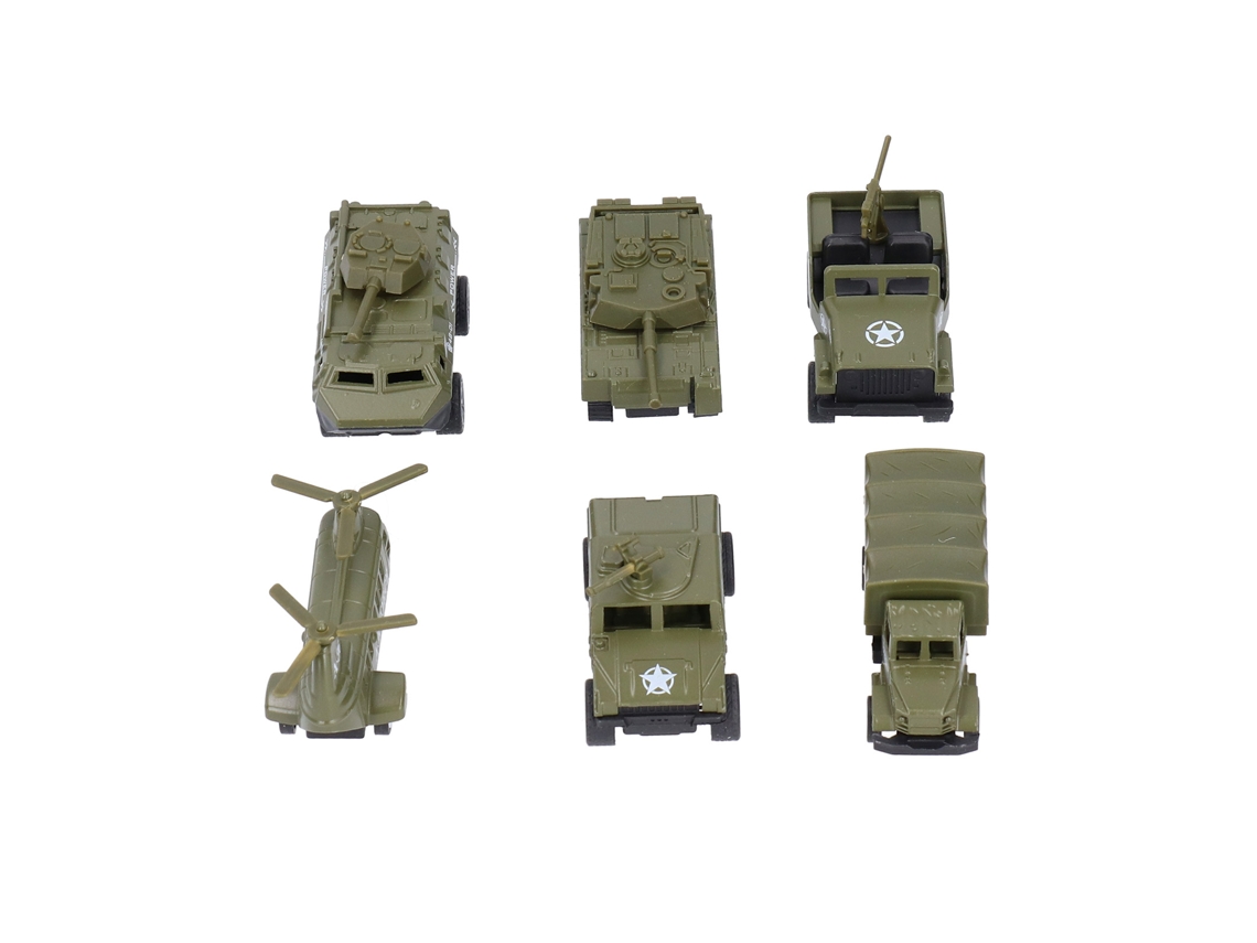 Primerox 6pcs/set Modelos de Veículos Militares 1:64 com Função de Puxar para Trás, Brinquedos de Carro para Crianças