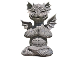 KOFIHETY Estátua De Dragão Tianbi Decoração Resina Zen Yoga Dragão Jardim Decoração Buda Arte Esculturas Exterior Quintal Varanda Decorações Jardim Relva Ornam