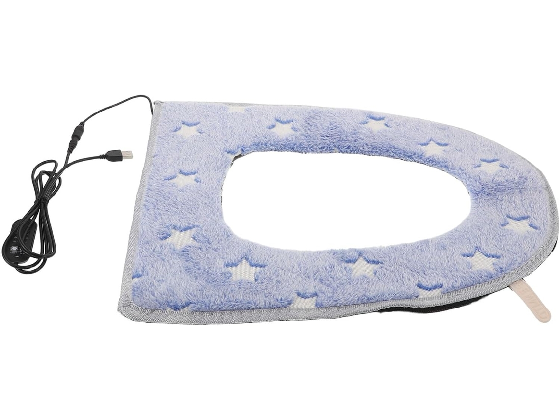 Assento Sanitário Aquecido Usb para o Inverno, Capa Lavável e Removível com Luz Noturna Azul celeste. SFUSHOS