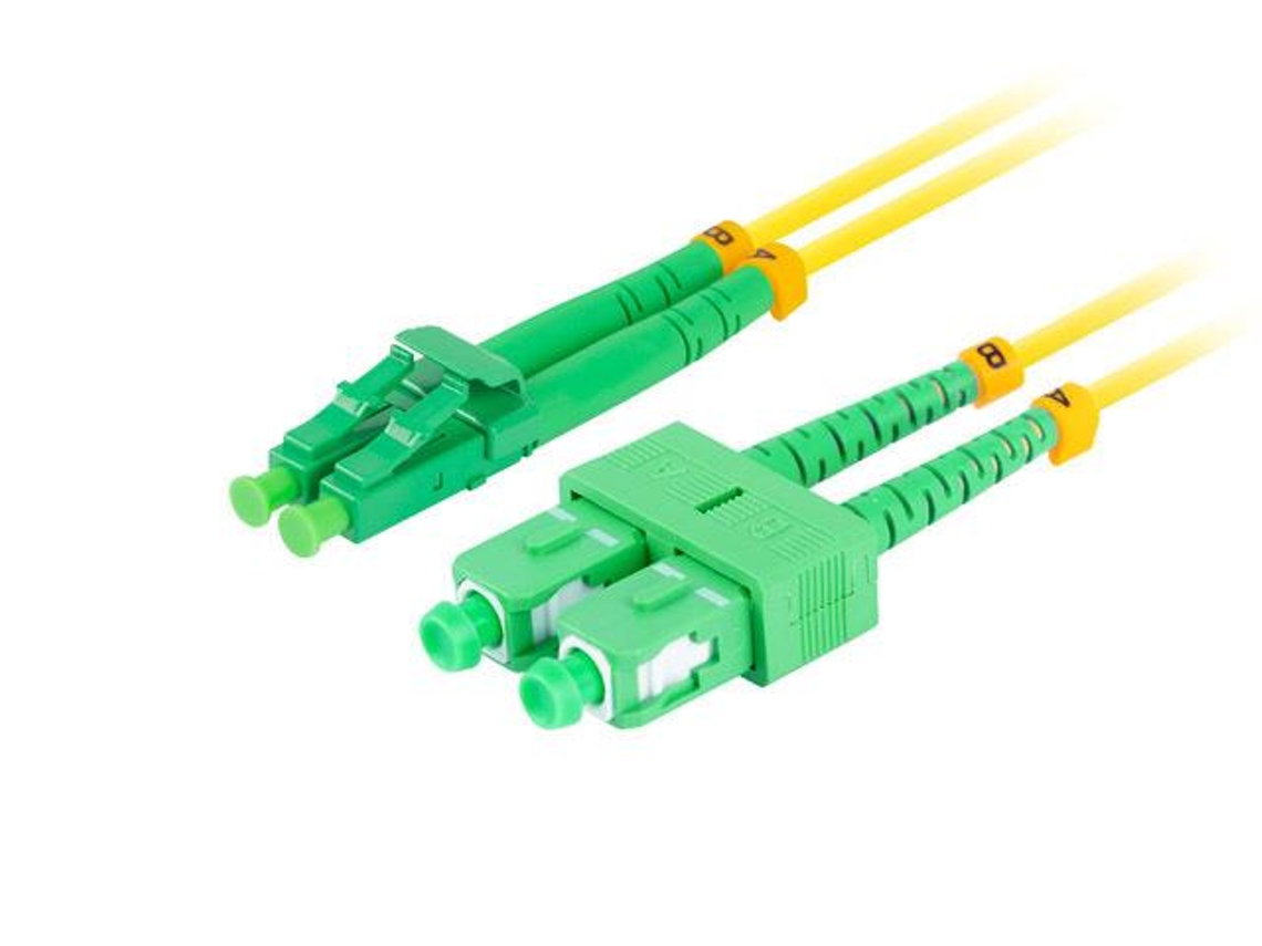 Cabo de Conexão LANBERG de Fibra Óptica Sm Scapc Lcapc Duplex para Data Center Lszh
