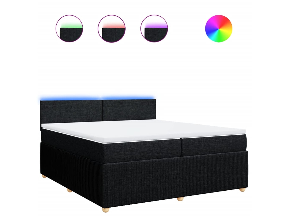 Box Spring Bed, Box Spring Beds Vidaxl Preto Tecido (200 X 200 Cm)