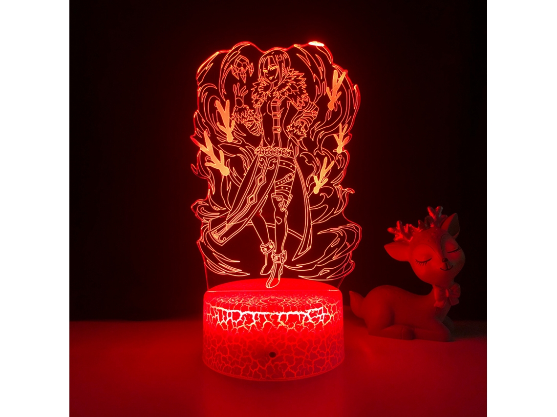 Luminria De Mesa Decorativa Com Efeito 3d De Personagem De Anime, Led E Controle Remoto, Ideal Para Quarto E Aniversrios. Cr Aquaforge