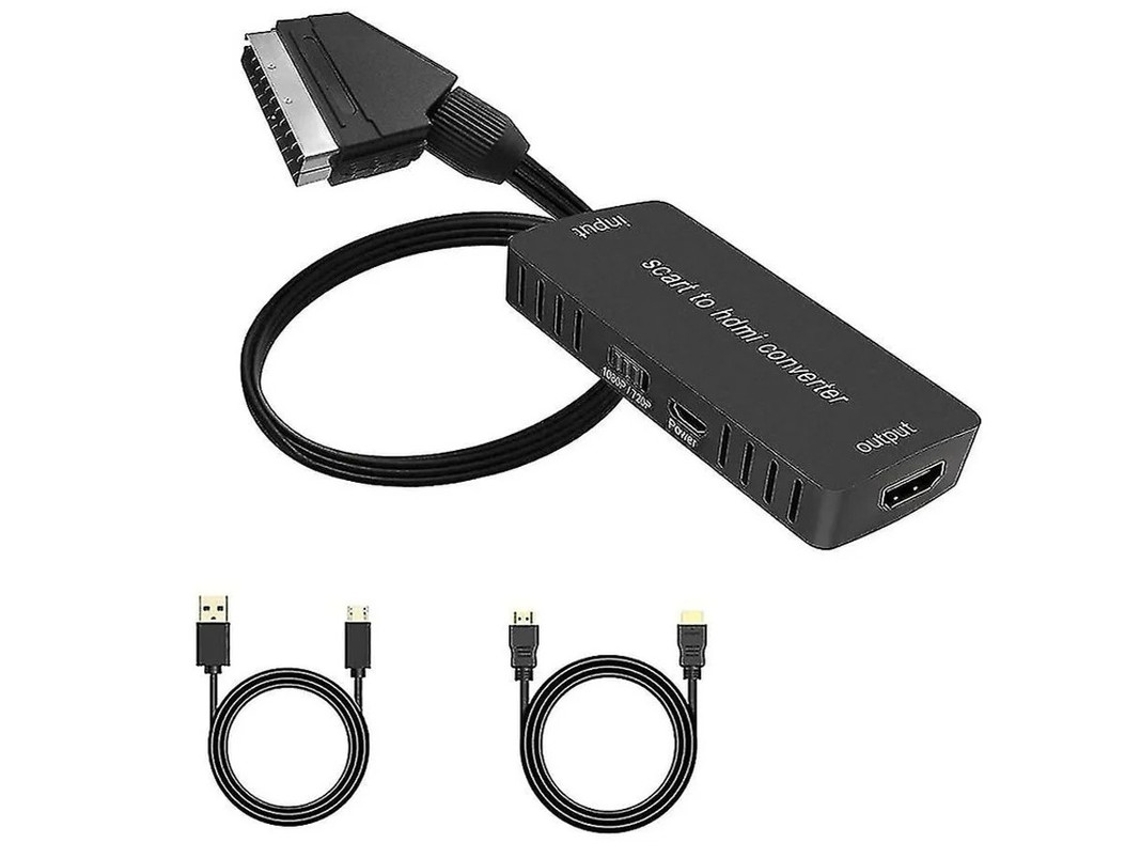 Conversor Scart para Hdmi com cabo Hdmi Full Hd 720p/1080p Conversor de áudio e vídeo para monitor Hdtv N64 Projetor Wii STB Vhs Yizhood