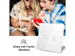 Laxiscreed Interruptor De Toque Wi-fi Inteligente Com Controlo Por App E Voz Para Automação Residencial