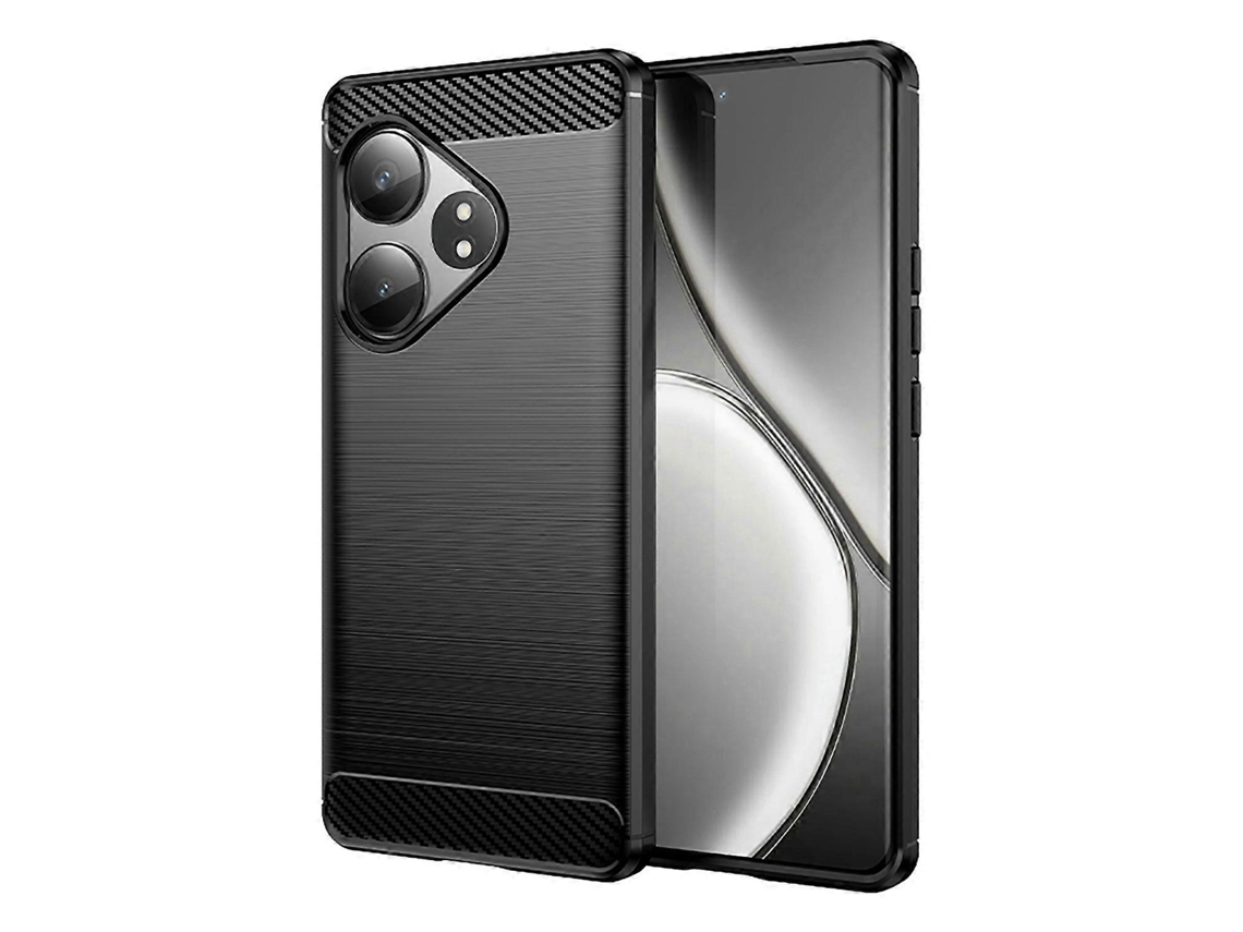 Capa De Celular Tpu Com Textura Escovada De Fibra De Carbono