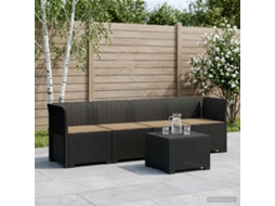 Vidaxl Sofá De Jardim 4 Lugares Com Almofadas Look Rattan Pp Antracite