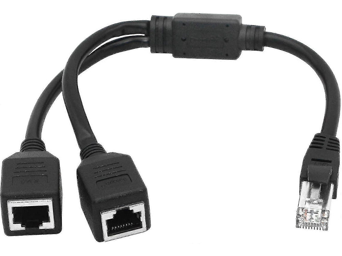 Cabo Adaptador Y Com Divisor De Rede Ethernet E Conector De Extensão Ethernet. Aquaforge (1 Macho Para 2 Fêmeas)