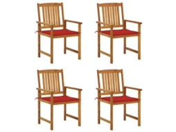 Garden Chair, Garden Chairs Vidaxl Vermelho Madeira De Acácia (n/a)