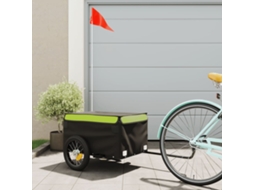 Vidaxl Reboque Para Bicicleta 30 Kg Ferro Preto E Verde